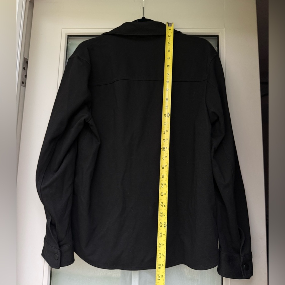 Zara Easy Care Textured Classic Black Collared Long Sleeve with Snap Buttons - Picture 8 of 8